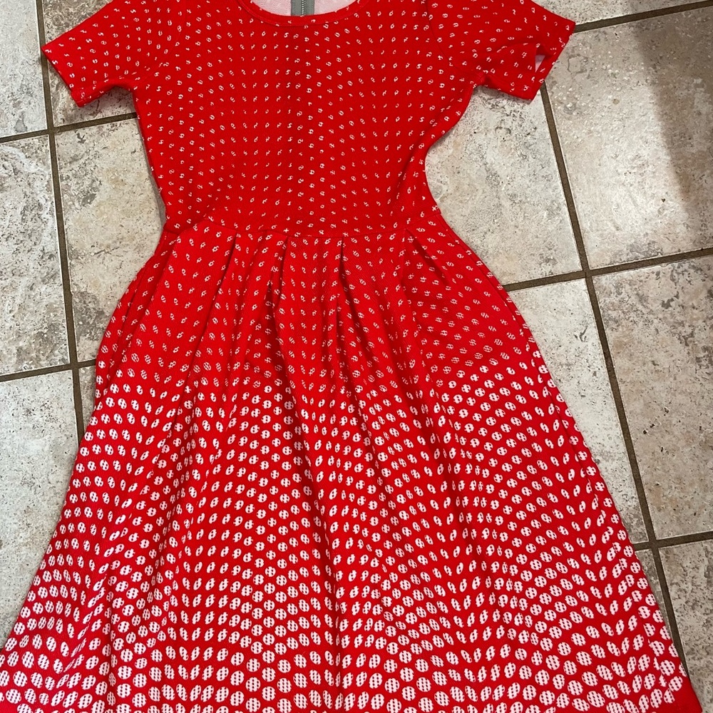 LulaRoe Red and white dress - size medium - new without tags $10.00.